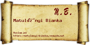Matulányi Bianka névjegykártya